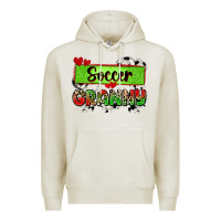 Oatmeal Heather soccer granny with leopard Premium Hoodie - Zillion Design Studio