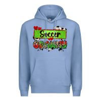 Colony Blue soccer granny with leopard Premium Hoodie - Zillion Design Studio