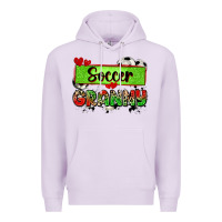 Lilac soccer granny with leopard Premium Hoodie - Zillion Design Studio