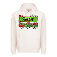 Pale Pink soccer granny with leopard Premium Hoodie - Zillion Design Studio