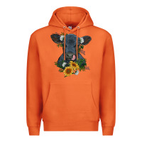 Carrot baby cow black angus calf with flowers Premium Hoodie - RanaPortraitStore
