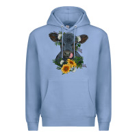 Colony Blue baby cow black angus calf with flowers Premium Hoodie - RanaPortraitStore
