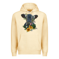 Pina Colada baby cow black angus calf with flowers Premium Hoodie - RanaPortraitStore