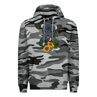 Slate Camo baby cow black angus calf with flowers Premium Hoodie - RanaPortraitStore