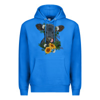 True Royal baby cow black angus calf with flowers Premium Hoodie - RanaPortraitStore