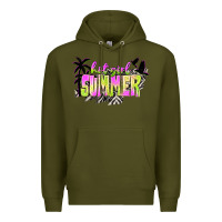Army Green hot girl summer with palms Premium Hoodie - texasbilliewilder