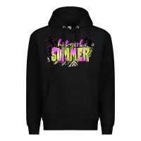 Black hot girl summer with palms Premium Hoodie - texasbilliewilder