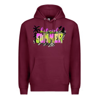 Burgundy hot girl summer with palms Premium Hoodie - texasbilliewilder