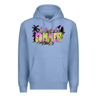 Colony Blue hot girl summer with palms Premium Hoodie - texasbilliewilder