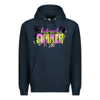Navy hot girl summer with palms Premium Hoodie - texasbilliewilder