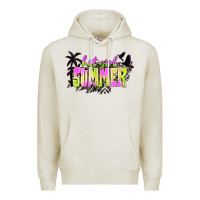 Oatmeal Heather hot girl summer with palms Premium Hoodie - texasbilliewilder