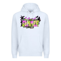 White hot girl summer with palms Premium Hoodie - texasbilliewilder