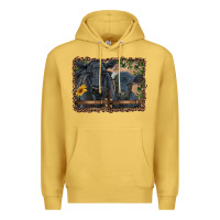 Antique Gold western black angus cattle and calf with leopard Premium Hoodie - RanaPortraitStore