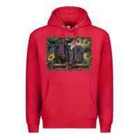 Cardinal western black angus cattle and calf with leopard Premium Hoodie - RanaPortraitStore