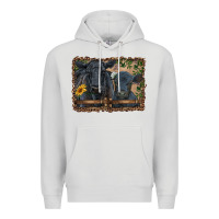 Western Black Angus Cattle And Calf With Leopard Premium Hoodie | Teevron