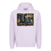 Lilac western black angus cattle and calf with leopard Premium Hoodie - RanaPortraitStore