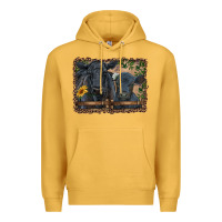 Mustard western black angus cattle and calf with leopard Premium Hoodie - RanaPortraitStore