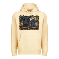 Pina Colada western black angus cattle and calf with leopard Premium Hoodie - RanaPortraitStore