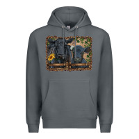 Rock western black angus cattle and calf with leopard Premium Hoodie - RanaPortraitStore