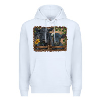 White western black angus cattle and calf with leopard Premium Hoodie - RanaPortraitStore