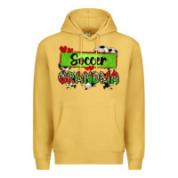 Antique Gold soccer grandma with leopard Premium Hoodie - Zillion Design Studio