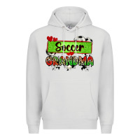 Dove Grey soccer grandma with leopard Premium Hoodie - Zillion Design Studio