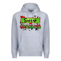 Heather Grey soccer grandma with leopard Premium Hoodie - Zillion Design Studio