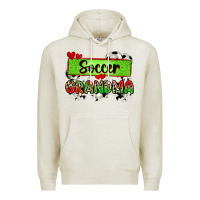 Oatmeal Heather soccer grandma with leopard Premium Hoodie - Zillion Design Studio