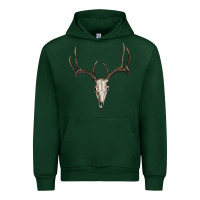 Forest Green deer skull Urban Hoodie - RanaPortraitStore
