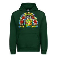 Forest Green hello back to school rainbow Urban Hoodie - texasbilliewilder