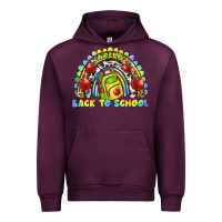 Mauve Wine hello back to school rainbow Urban Hoodie - texasbilliewilder