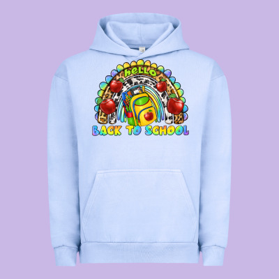 Hello Back To School Rainbow Urban Hoodie Designed By Texasbilliewilder
