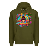 Army Green hot mom summer with messy bun Premium Hoodie - texasbilliewilder