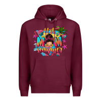 Burgundy hot mom summer with messy bun Premium Hoodie - texasbilliewilder