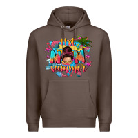 Coffee hot mom summer with messy bun Premium Hoodie - texasbilliewilder