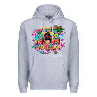 Heather Grey hot mom summer with messy bun Premium Hoodie - texasbilliewilder