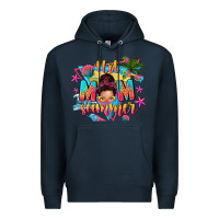 Navy hot mom summer with messy bun Premium Hoodie - texasbilliewilder