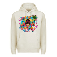 Oatmeal Heather hot mom summer with messy bun Premium Hoodie - texasbilliewilder