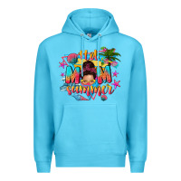 Ocean Blue hot mom summer with messy bun Premium Hoodie - texasbilliewilder