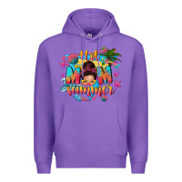 Purple hot mom summer with messy bun Premium Hoodie - texasbilliewilder