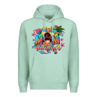 Seafoam hot mom summer with messy bun Premium Hoodie - texasbilliewilder