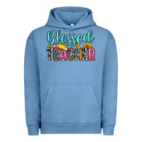 Pigment Pebble Blue blessed teacher Urban Hoodie - Zillion Design Studio