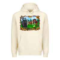 Sandshell western barnyard black angus cattle longhorn rooster and chicks Premium Hoodie - RanaPortraitStore