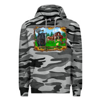 Slate Camo western barnyard black angus cattle longhorn rooster and chicks Premium Hoodie - RanaPortraitStore