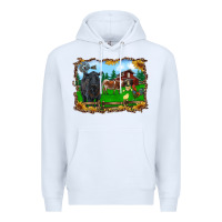 White western barnyard black angus cattle longhorn rooster and chicks Premium Hoodie - RanaPortraitStore