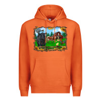Carrot western barnyard black angus cattle longhorn rooster and chicks Premium Hoodie - RanaPortraitStore