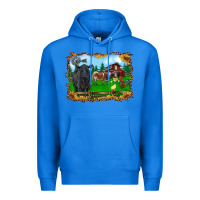 True Royal western barnyard black angus cattle longhorn rooster and chicks Premium Hoodie - RanaPortraitStore