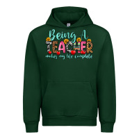 Forest Green being a teacher makes my life complete Urban Hoodie - Zillion Design Studio