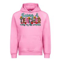 Fuchsia Pink being a teacher makes my life complete Urban Hoodie - Zillion Design Studio