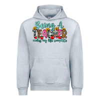 Heather Grey being a teacher makes my life complete Urban Hoodie - Zillion Design Studio